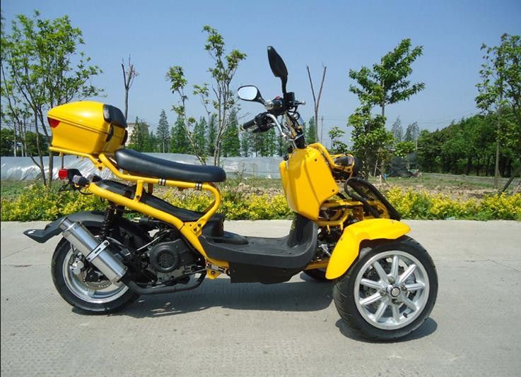 수평한 유형 세 배 바퀴 오토바이 50cc 3 바퀴 Trike 스쿠터 4 치기