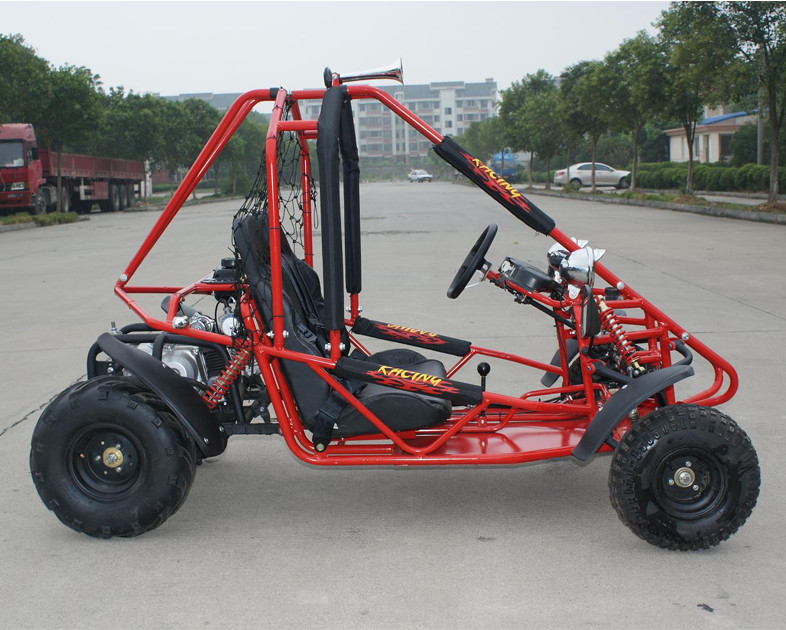 110cc 공기에 의하여 냉각된 CDI Electirc 시작 단일 좌석은 건전지 Kart 쟁반 브레이크 12V 6.5AH 갑니다