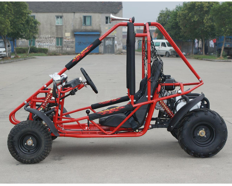 110cc 공기에 의하여 냉각된 CDI Electirc 시작 단일 좌석은 건전지 Kart 쟁반 브레이크 12V 6.5AH 갑니다
